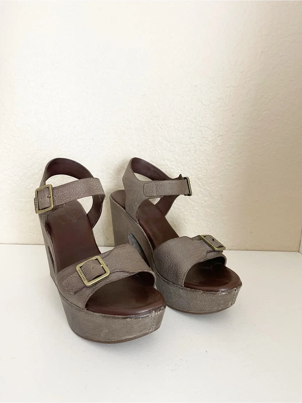 Kork-Ease Kenora Platform Sandals in gray brown